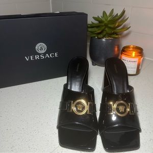 Versace Medusa Patten Leather Mule